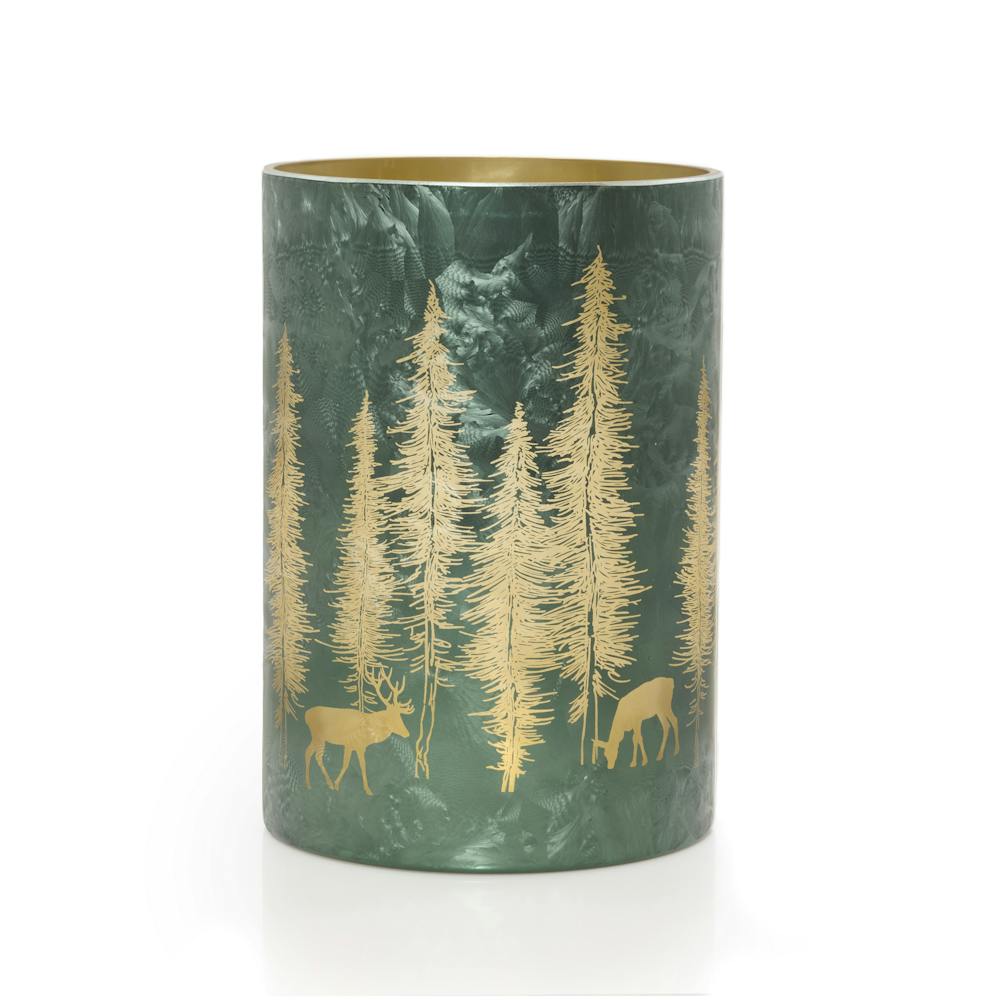 Flicker Woodland Green  Jar Candle Holder